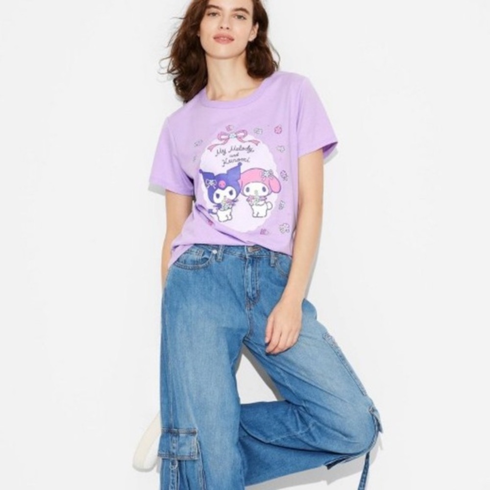 My melody & kuromi purple graphic t shirt size XL